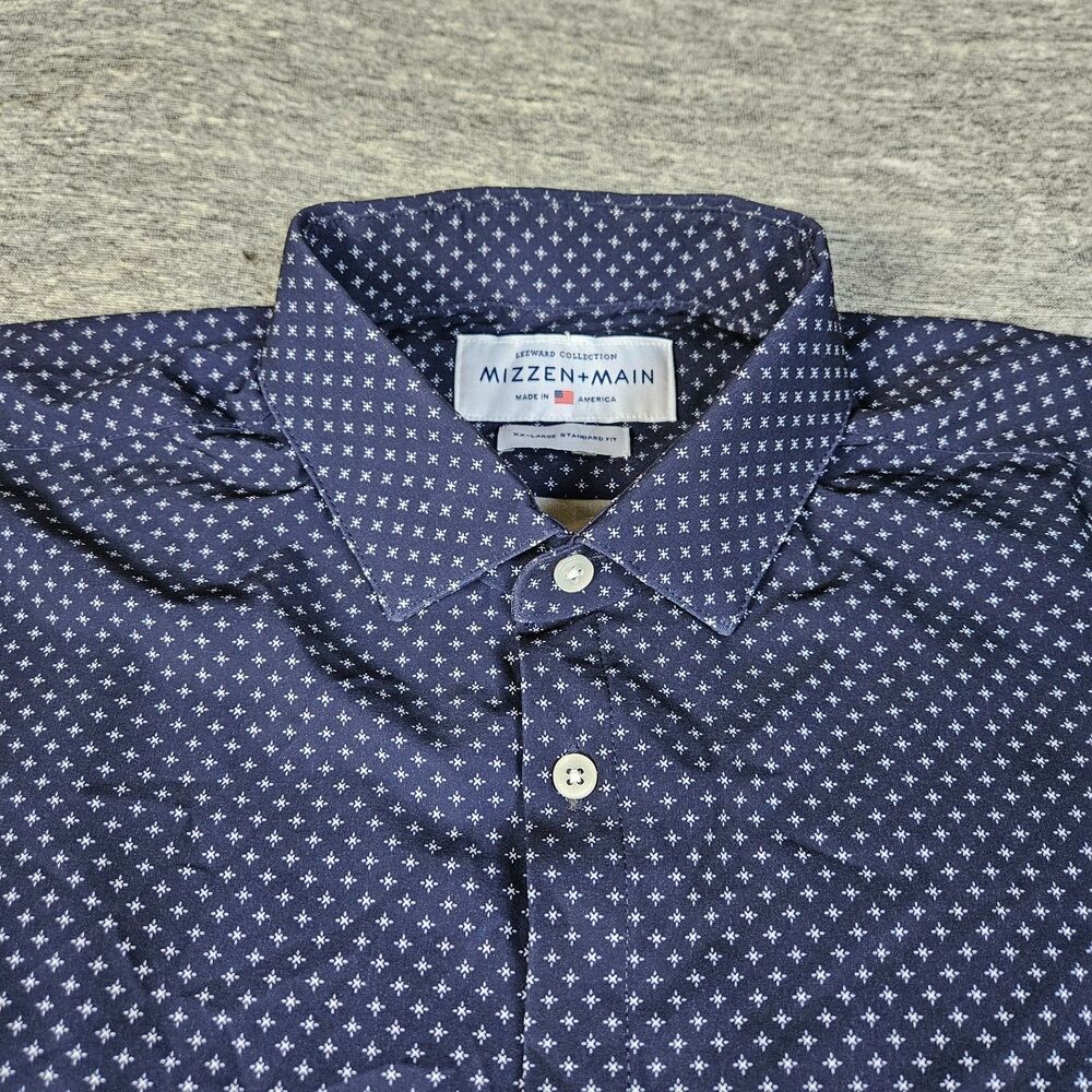 Mizzen + Main Leeward Standard Fit Mens Long Sleeve Button Front Shirt Size XXL
